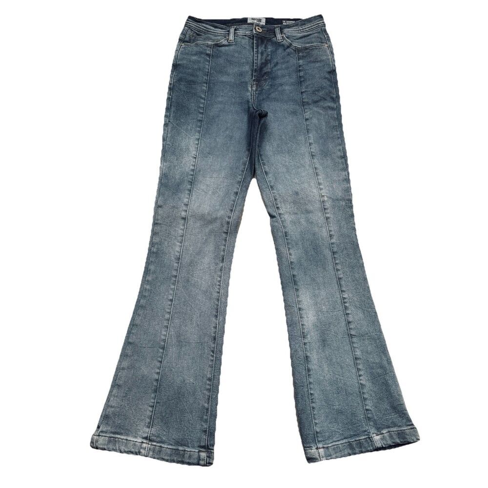 Kensie Savannah High Rise Flare Jeans 2/26 (26x29.5) Blue Seam Stretch Womens